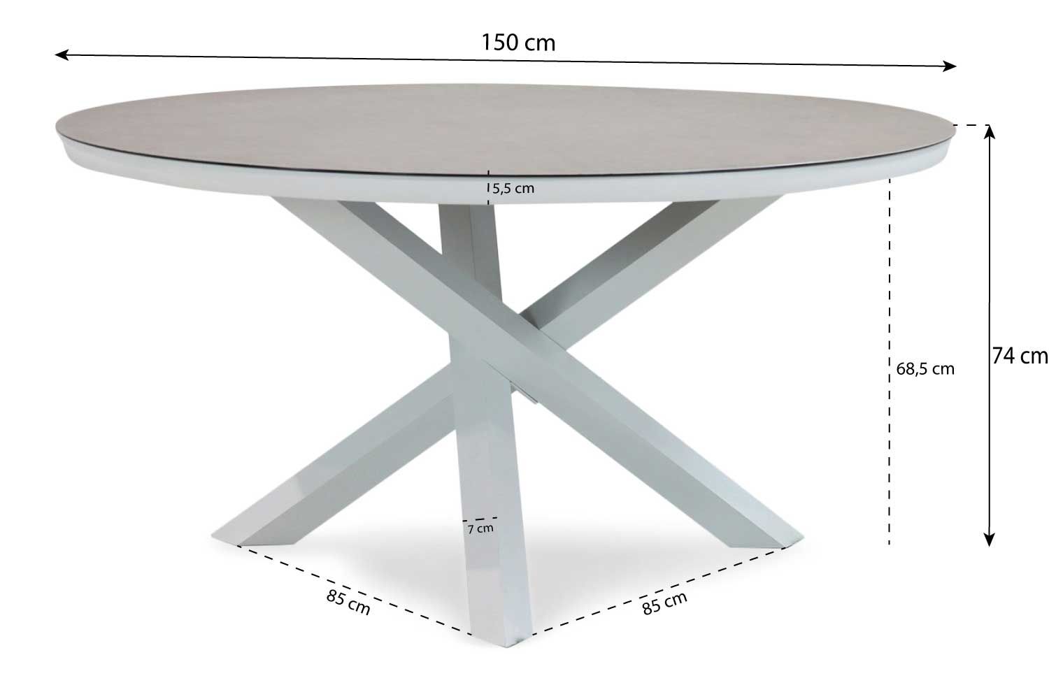 Lifestyle Salina/Livorno 150 cm dining tuinset 7-delig