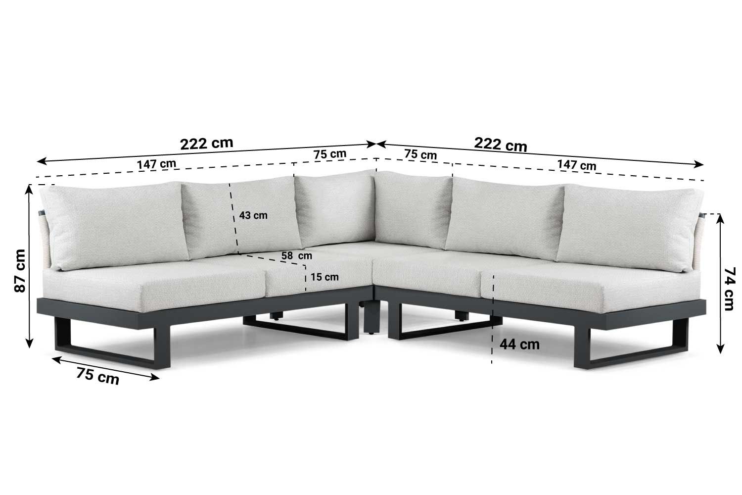 Lifestyle Lorenzo hoek loungeset 3-delig