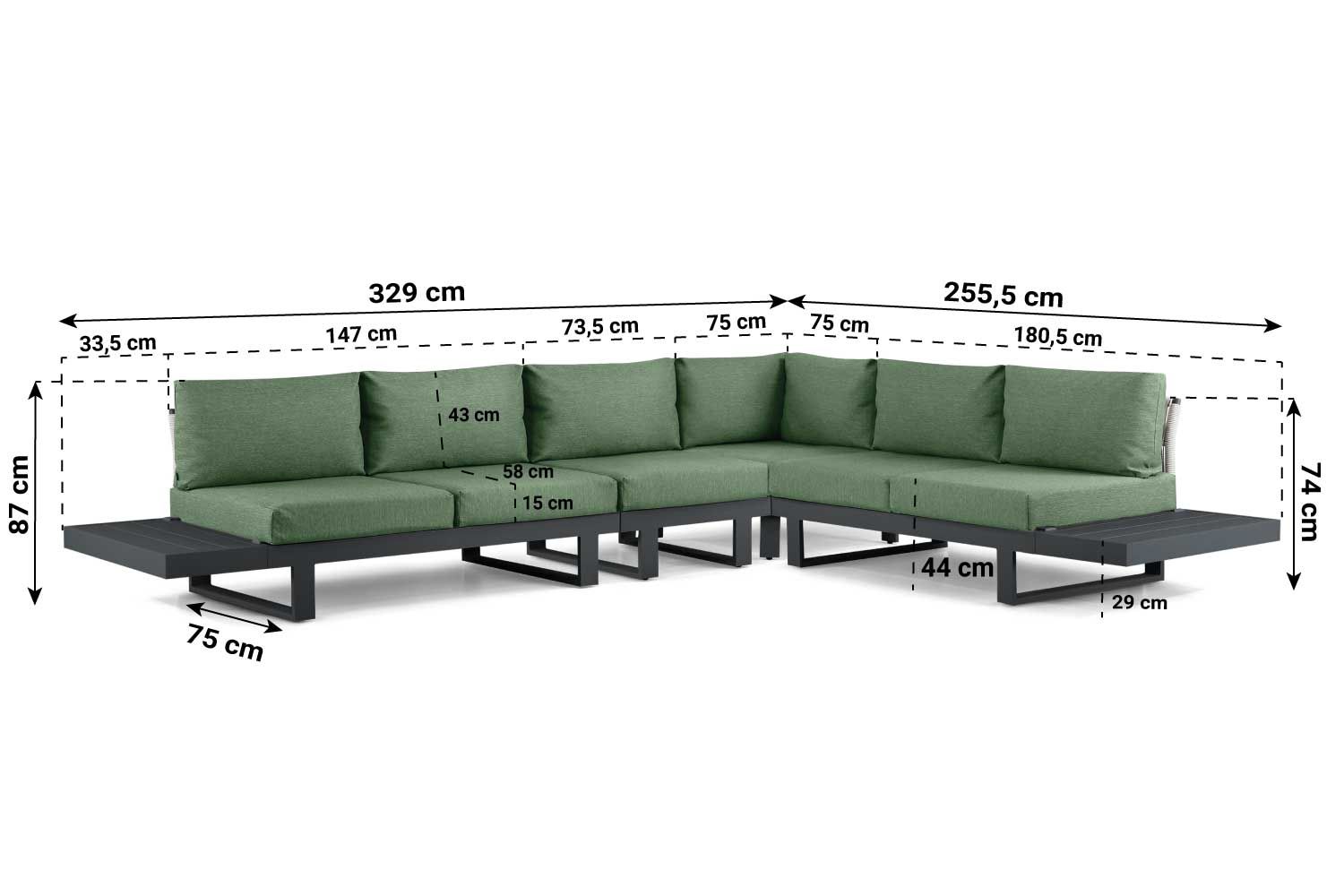 Lifestyle Lorenzo hoek loungeset 7-delig