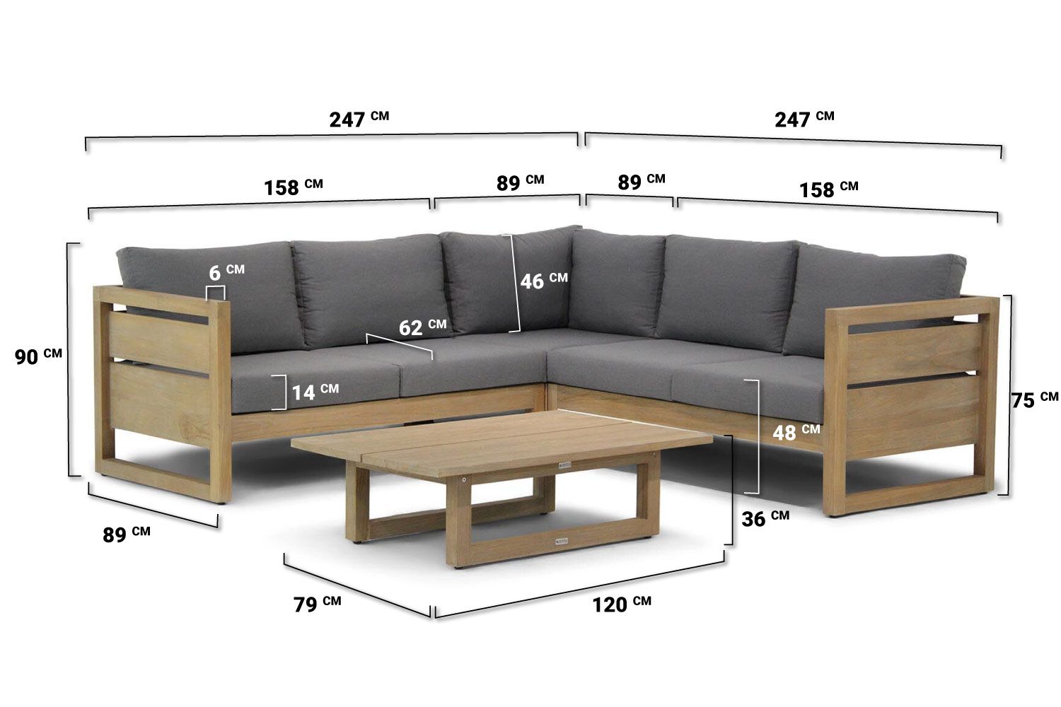 Lifestyle Manchester hoek loungeset 4-delig