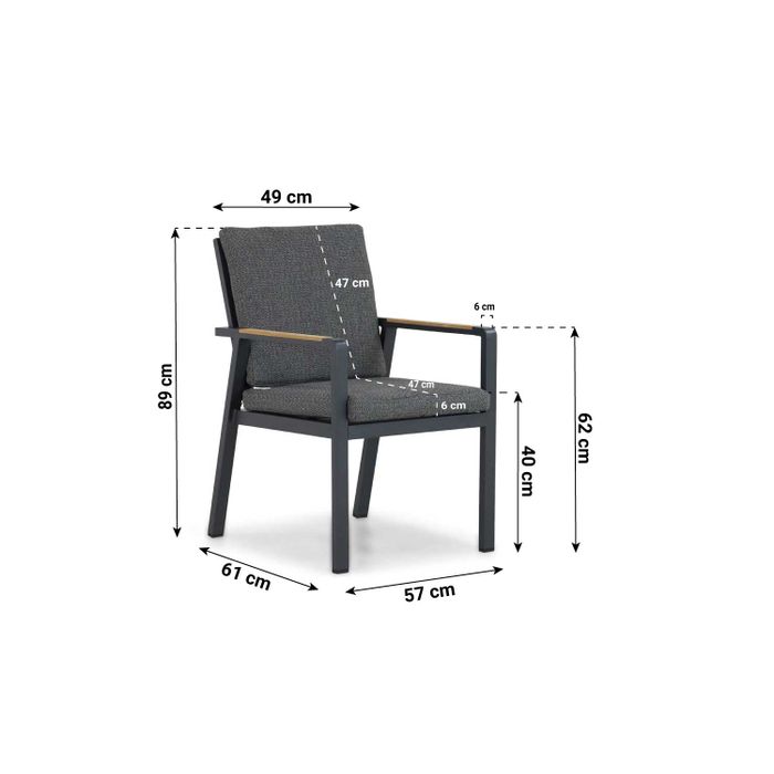 Lifestyle Marseille/Riviera 180 cm dining tuinset 5-delig