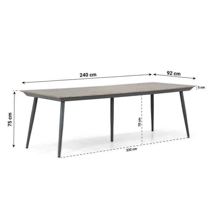 Coco Azzano/Matale 240 cm dining tuinset 7-delig