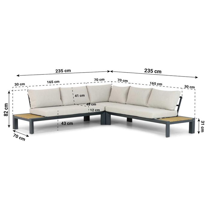 Lifestyle Navarra hoek loungeset 3-delig