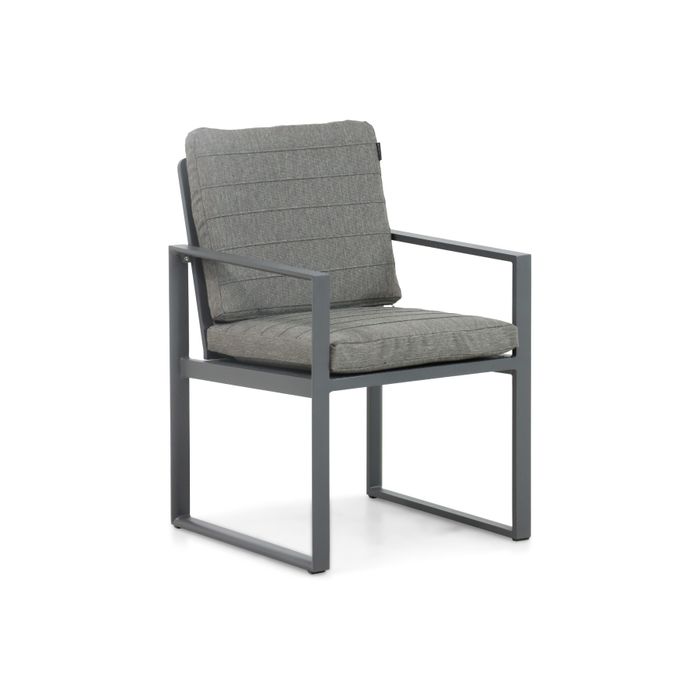 Moderne tuinstoel met antraciet aluminium frame - Vooraanzicht