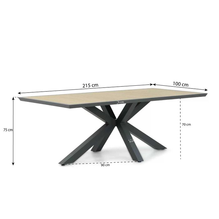Lifestyle Salina/Palermo 215 cm dining tuinset 7-delig