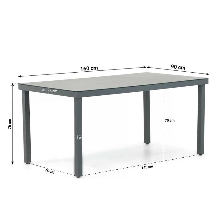 Lifestyle Sella/Porto 160 cm dining tuinset 5-delig