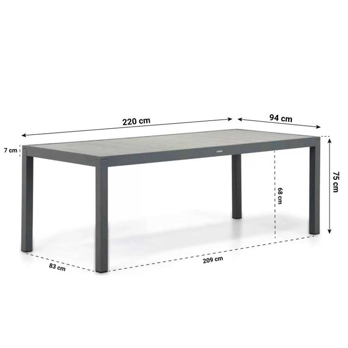 Hartman Royal Club/Residence 220 cm dining tuinset 7-delig