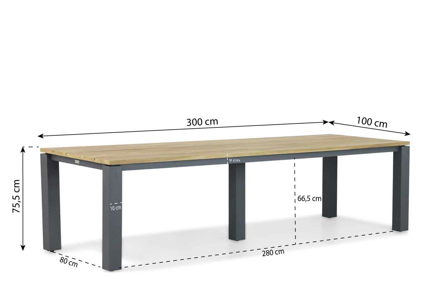 Lifestyle Marietta/Riviera 300 cm dining tuinset 9-delig