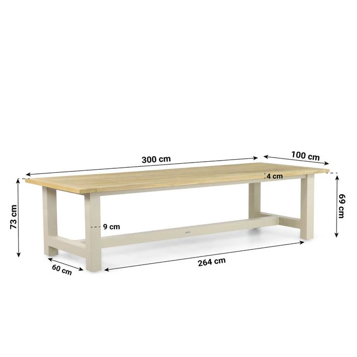 Lifestyle San Francisco dining tuintafel 300 x 100 cm
