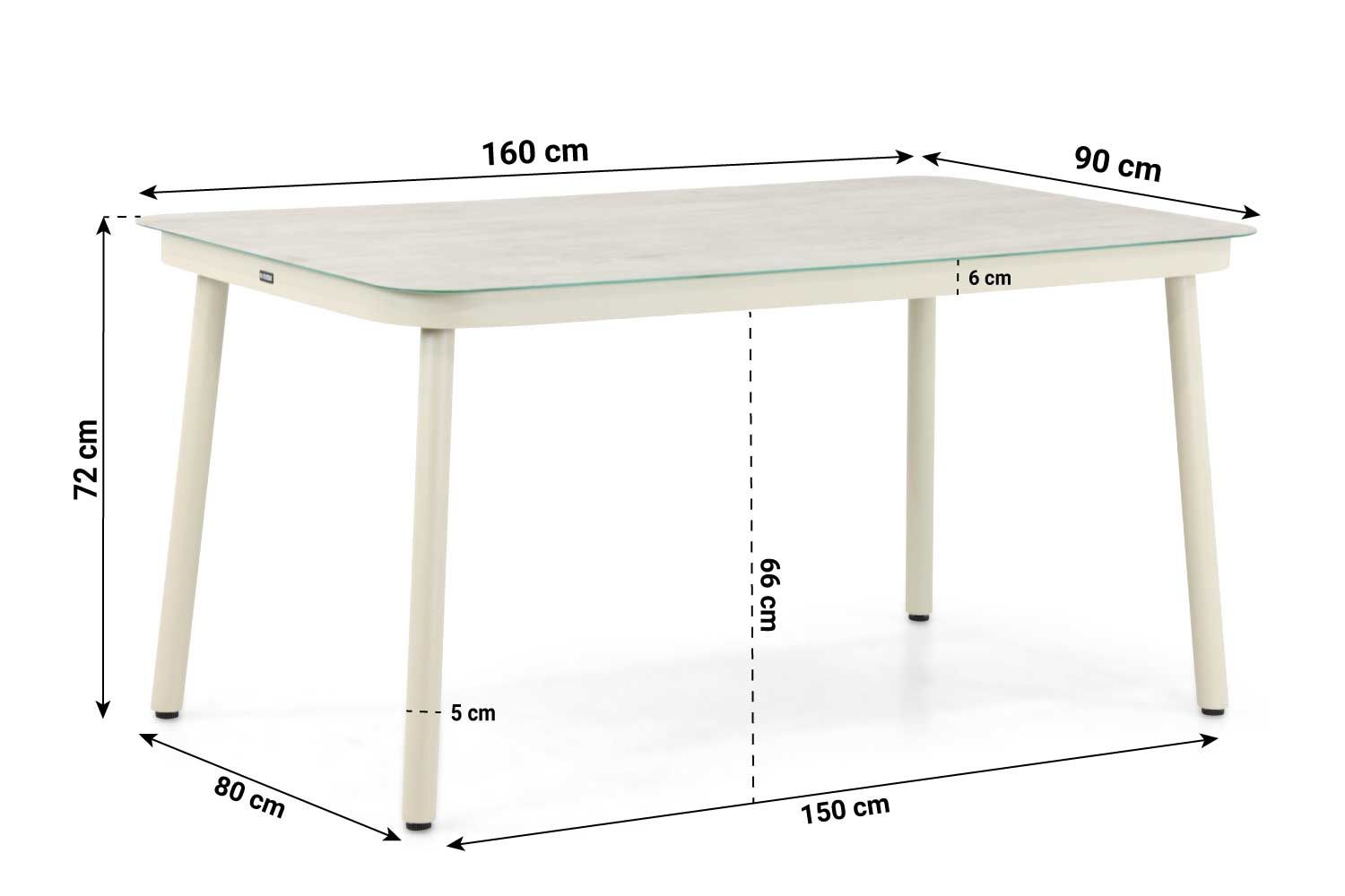 Lifestyle Catalone/Tavano 160 cm dining tuinset 5-delig