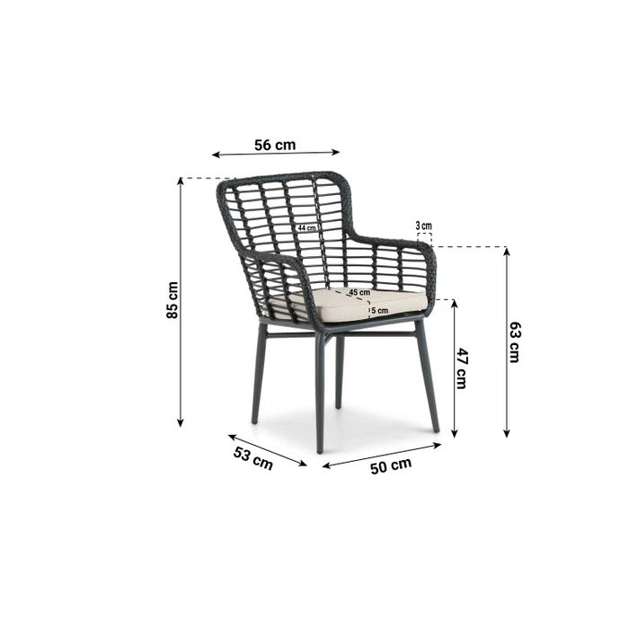 De Laan Toledo/Weston 210 cm dining tuinset 7-delig