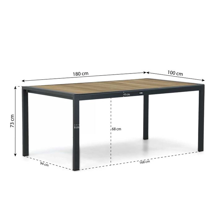 Lifestyle Rosello/Valence 180 cm dining tuinset 5-delig