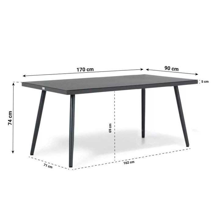Lifestyle Western/Valencia 170 cm dining tuinset 5-delig