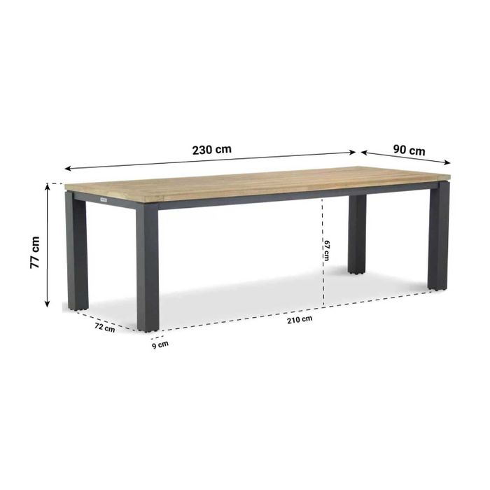 Lifestyle Advance/Veneto 230 cm dining tuinset 5-delig