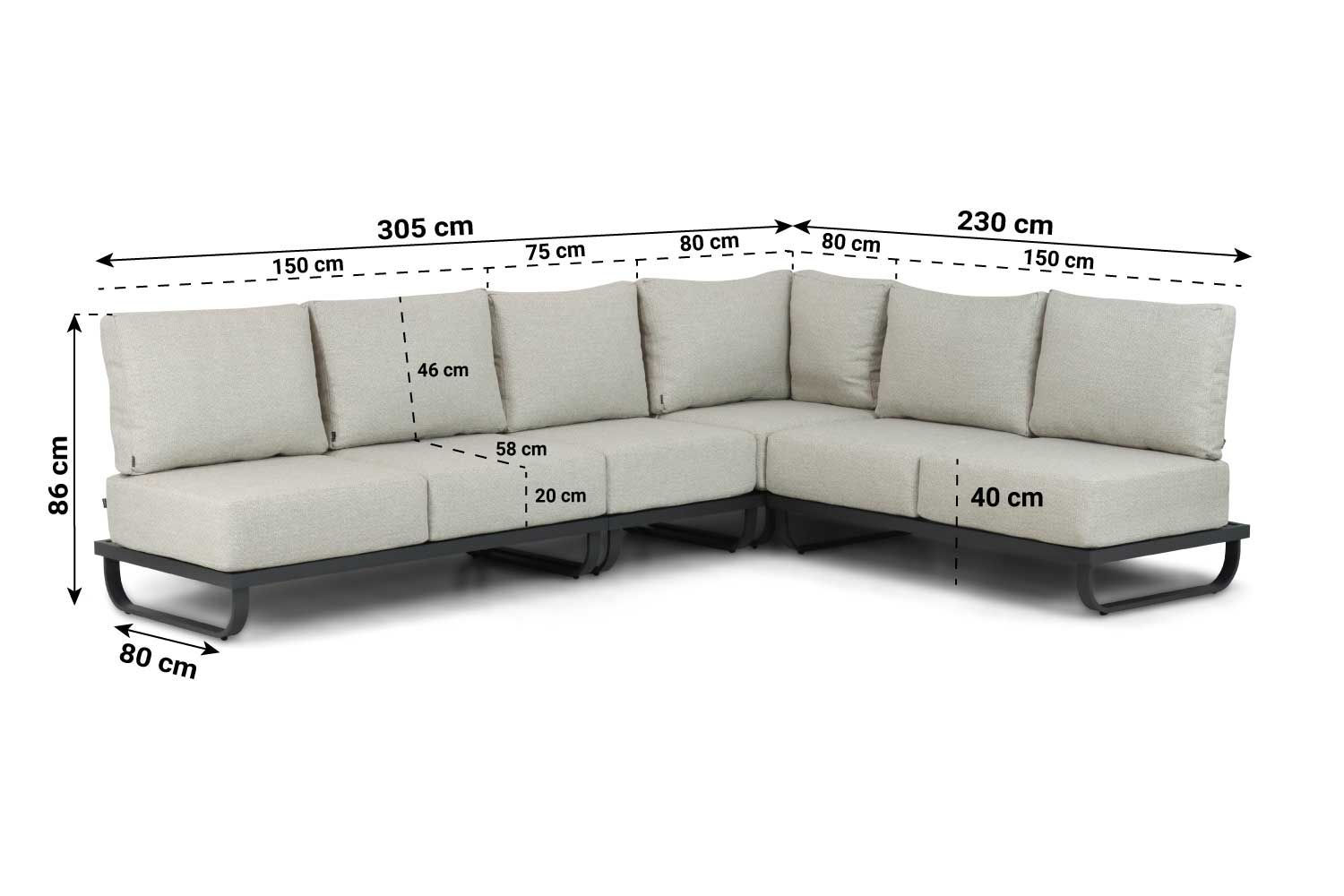 Lifestyle Venice hoek loungeset 4-delig thumbnail