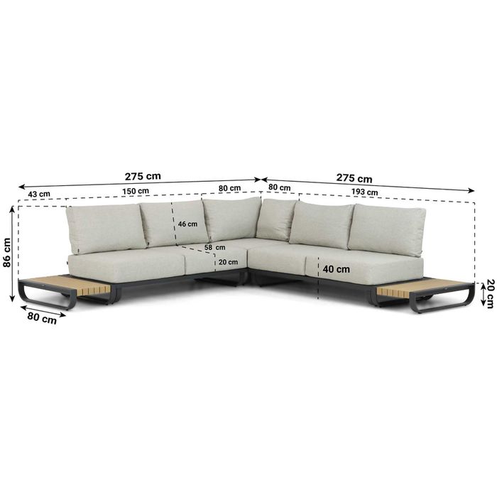 Lifestyle Venice hoek loungeset 5-delig