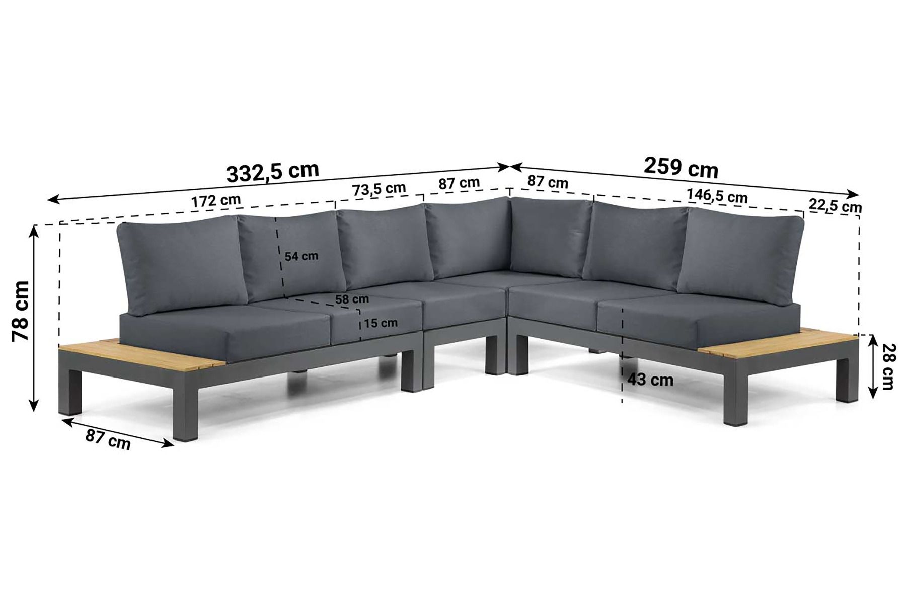 Lifestyle Vittoria hoek loungeset 4-delig