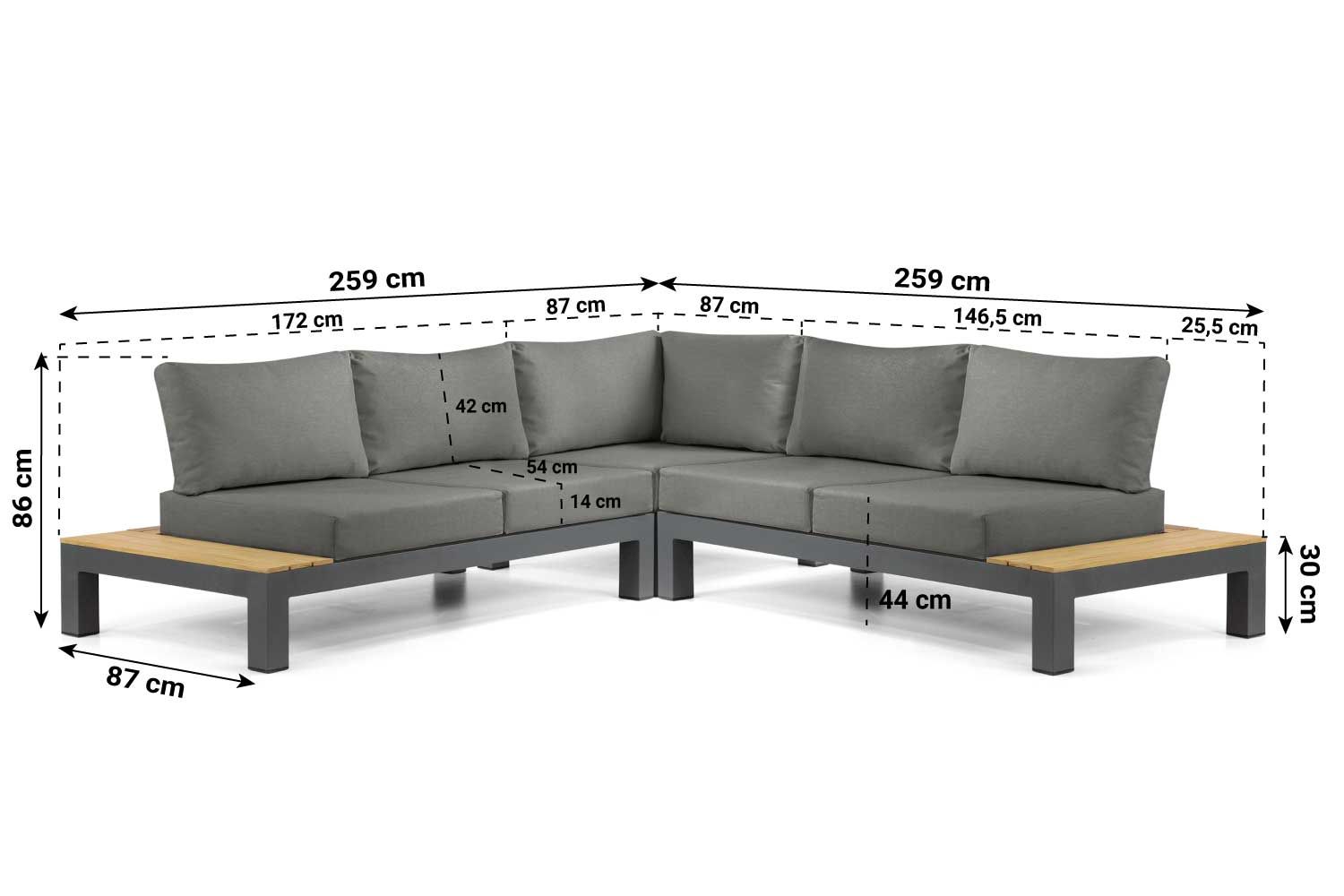 Lifestyle Vittoria hoek loungeset 4-delig