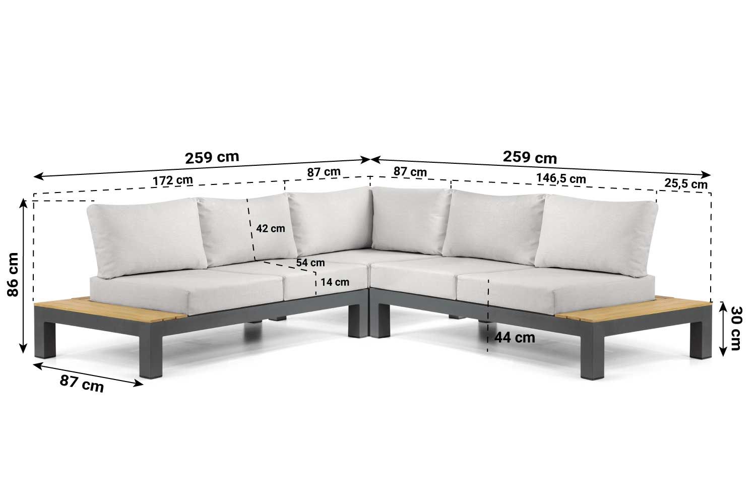 Lifestyle Vittoria hoek loungeset 4-delig