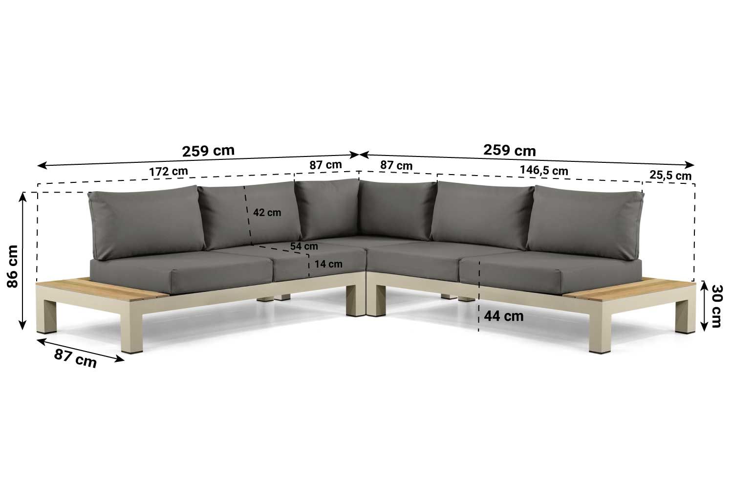 Lifestyle Vittoria hoek loungeset 4-delig