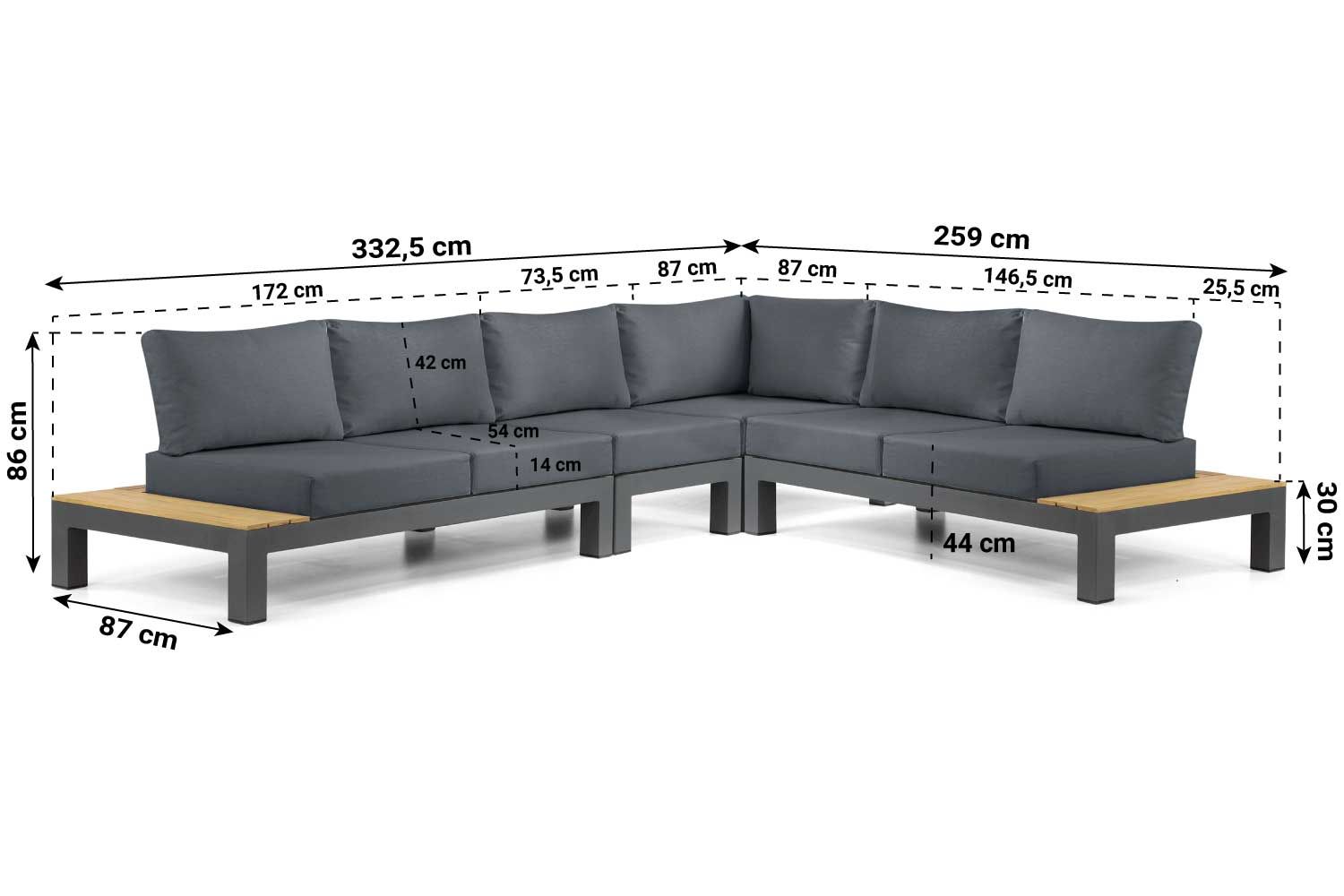 Lifestyle Vittoria hoek loungeset 5-delig