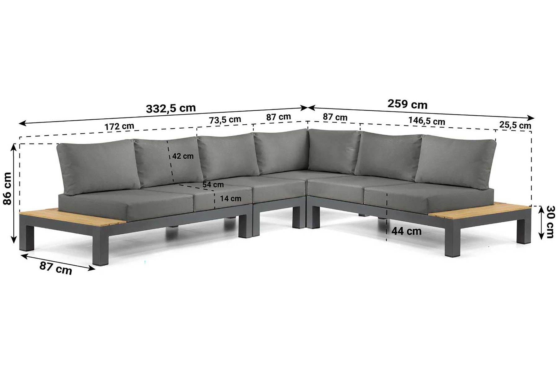 Lifestyle Vittoria hoek loungeset 4-delig