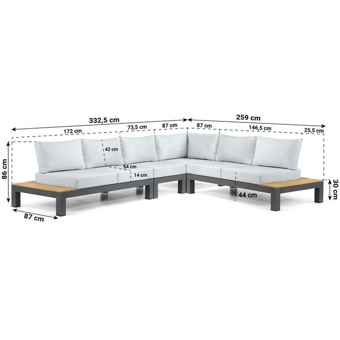 Lifestyle Vittoria hoek loungeset 5-delig