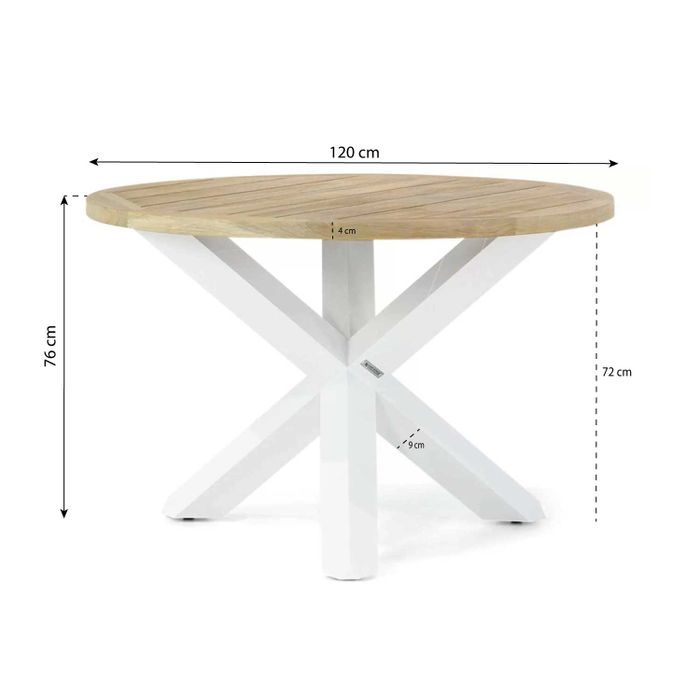 Lifestyle Fiora/Wellington 120 cm dining tuinset 5-delig
