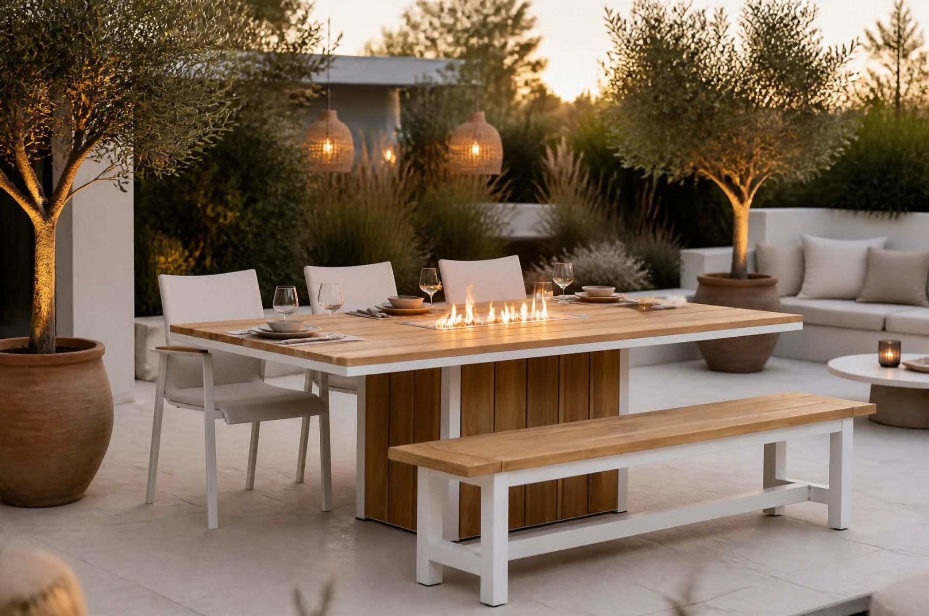Lifestyle Brandon/Los Angeles/Seaside 220 cm dining tuinset 5-delig