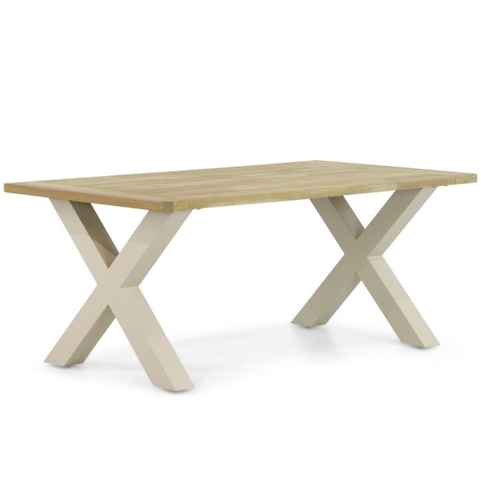 Rechthoekige tuintafel met loft aluminium frame – vooraanzicht