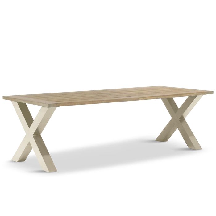 Rechthoekige tuintafel met loft aluminium frame – vooraanzicht