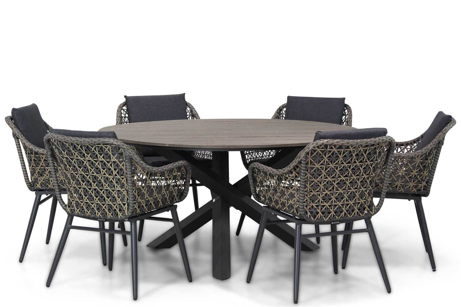 Lifestyle Dolphin/Ancona 150 cm rond dining tuinset 7-delig