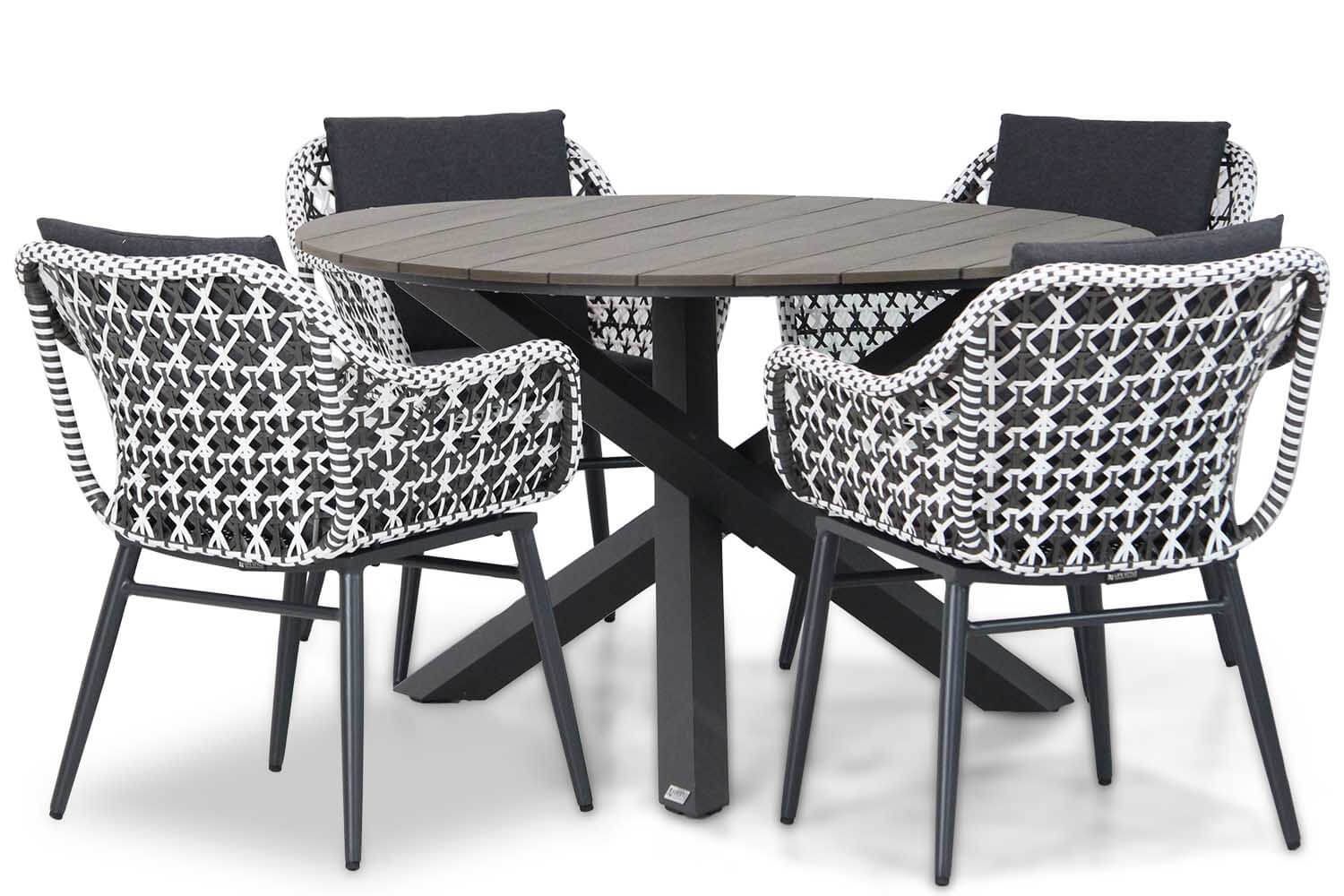 Lifestyle Dolphin/Ancona 125 cm rond dining tuinset 5-delig thumbnail