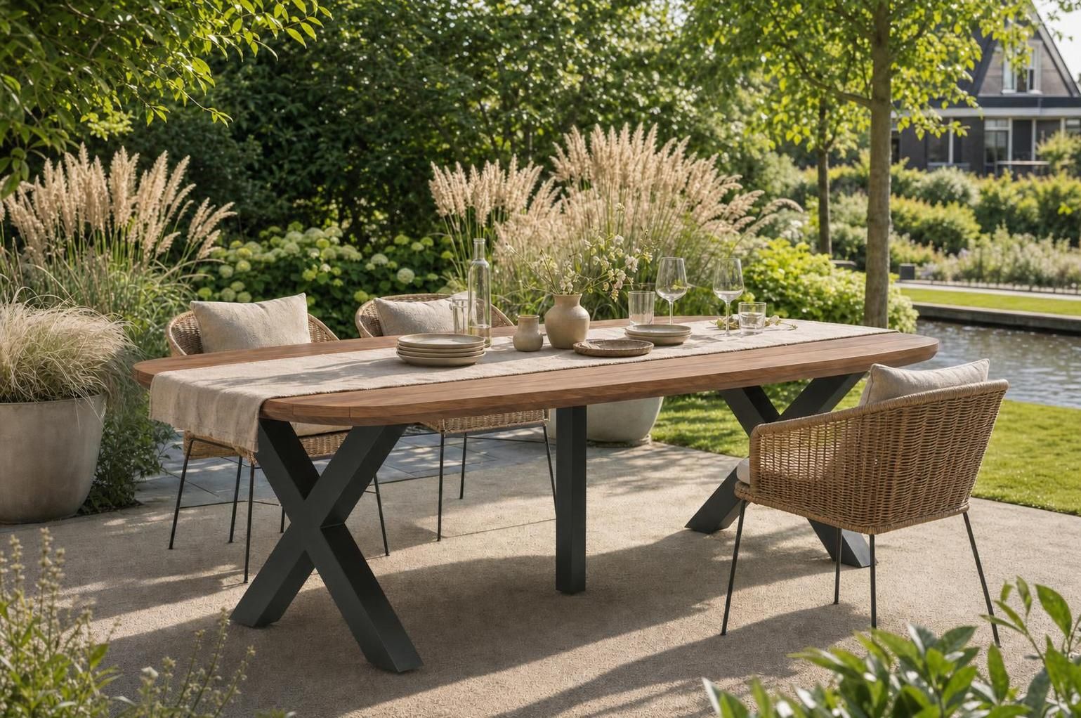 Lifestyle Falcon/Cardiff dining tuintafel 300 x 100 cm antracite