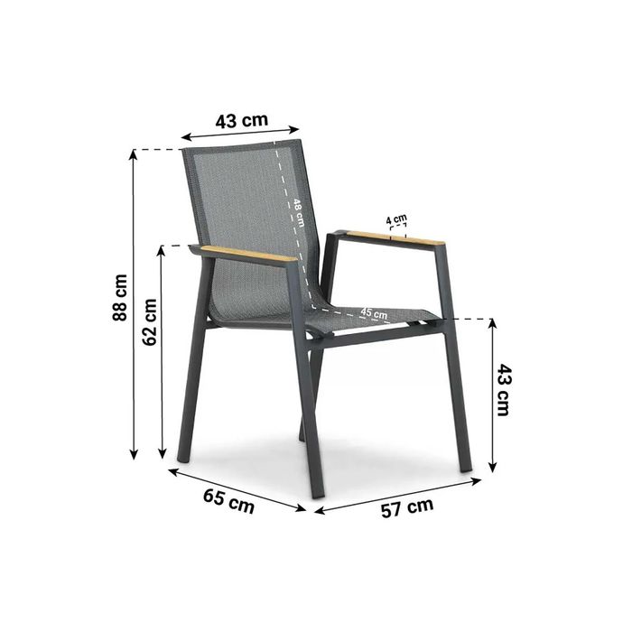 Lifestyle Fiora/Venustas 85 cm dining tuinset 5-delig