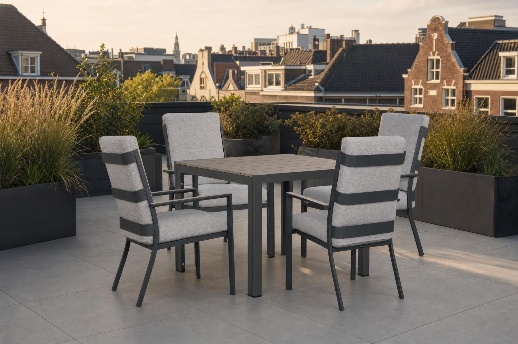 Lifestyle Lecce/Young 92x92 cm dining tuinset 5-delig