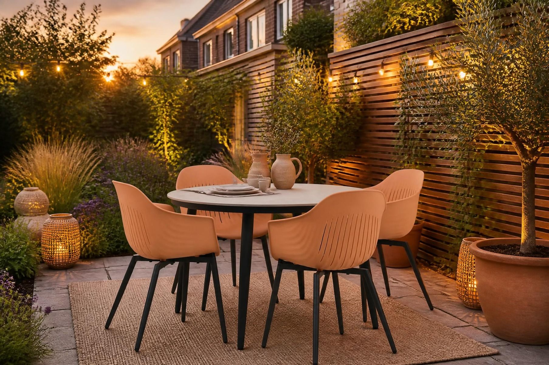 Lifestyle Lissabon/Vienna 120 cm dining tuinset 5-delig