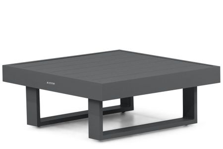 Moderne vierkante tuintafel met antraciet aluminium frame – vooraanzicht