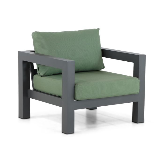 Moderne loungestoel met antraciet aluminium frame - Vooraanzicht