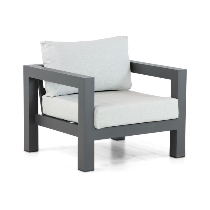 Moderne loungestoel met antraciet aluminium frame - Vooraanzicht