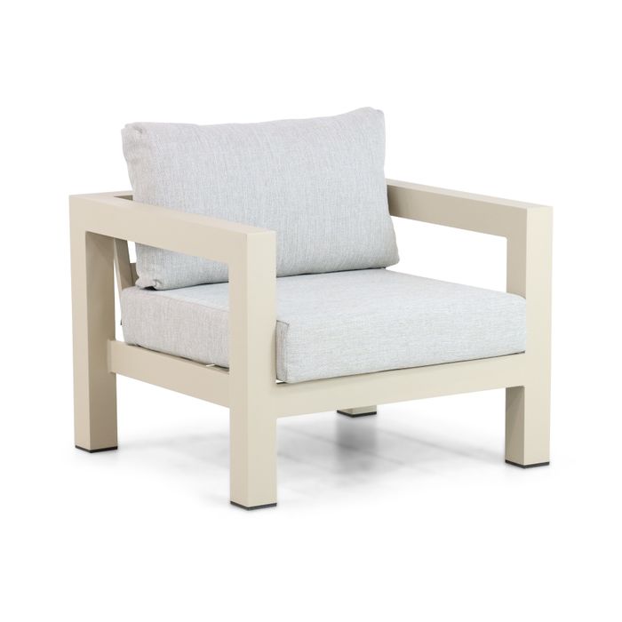 Moderne loungestoel met loft aluminium frame - Vooraanzicht