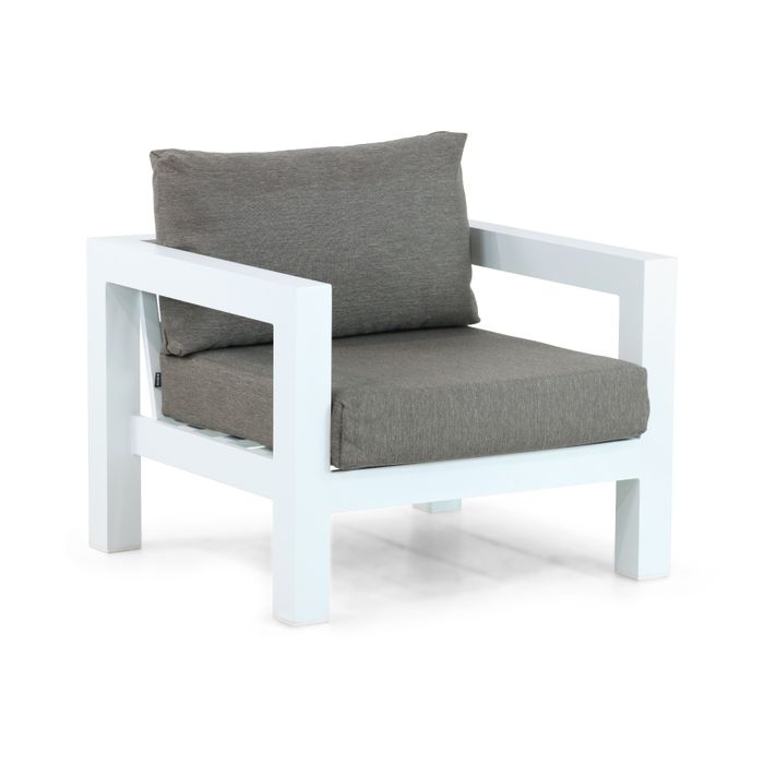 Moderne loungestoel met wit aluminium frame - Vooraanzicht