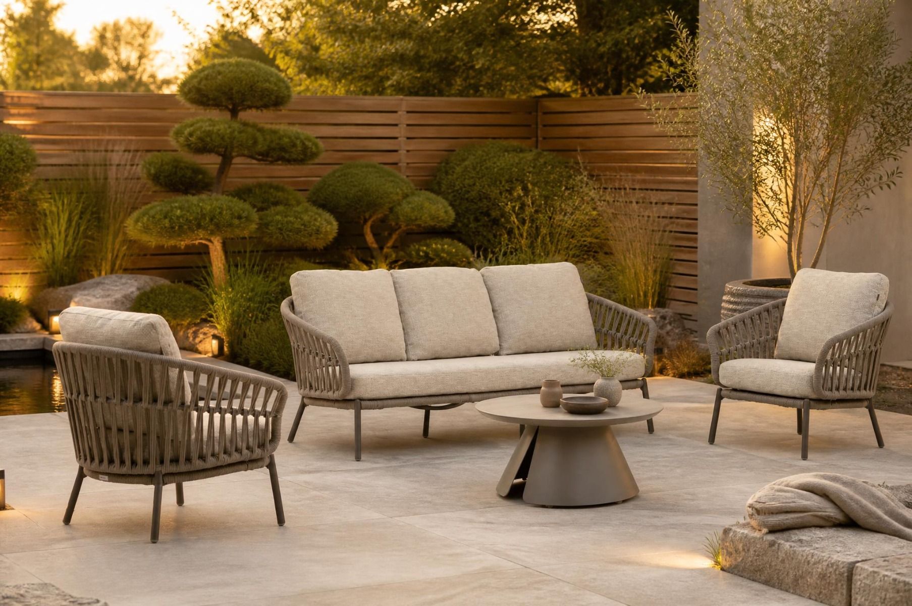 Coco Viento/Cayora 80 cm stoel-bank loungeset 4-delig