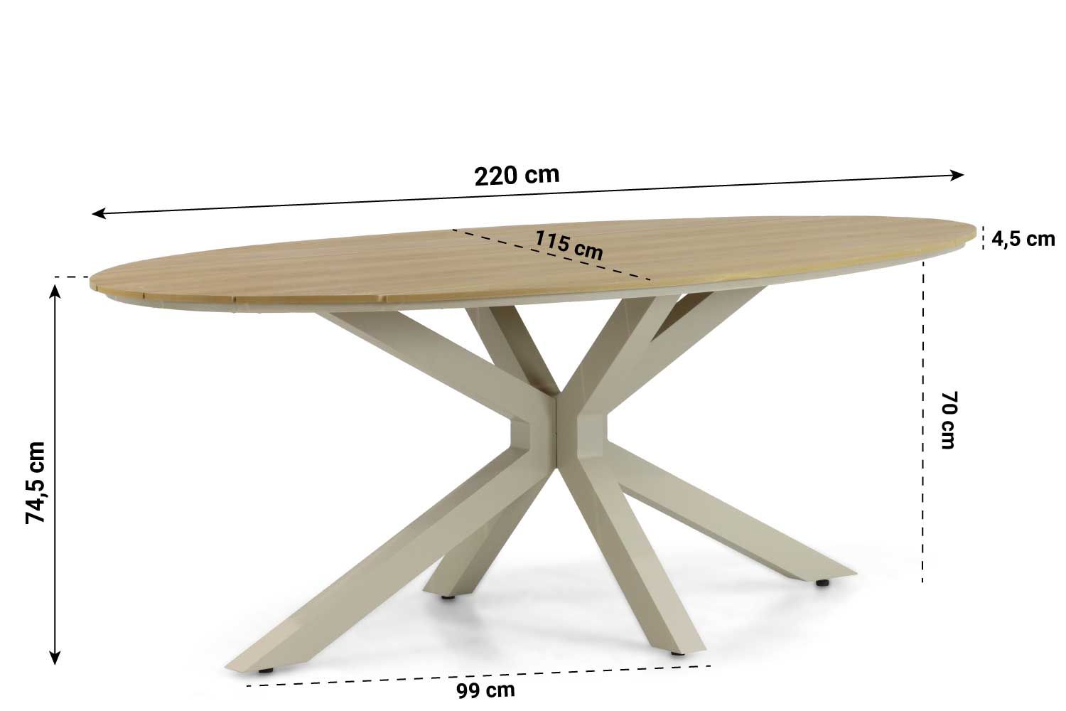 De Laan Catalone/Matara 220 cm dining tuinset 7-delig thumbnail