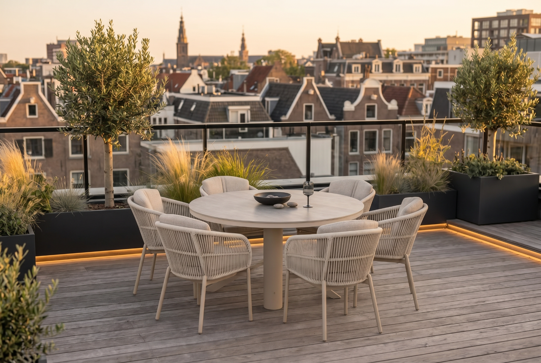 Lifestyle Monaco/Arancia 150 cm dining tuinset 7-delig