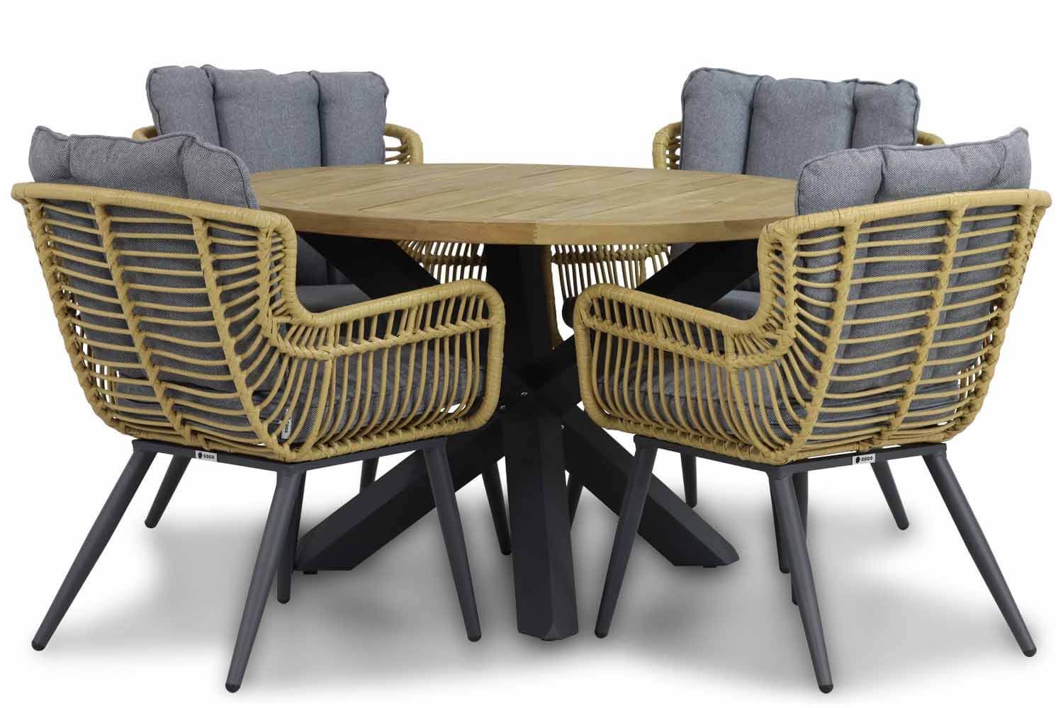 Coco Azzano/Rockville 120 cm dining tuinset 5-delig thumbnail