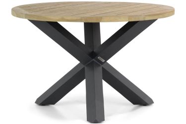 Ronde tuintafel met antraciet aluminium frame – vooraanzicht