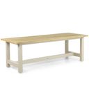 Rechthoekige tuintafel met loft aluminium frame en teakhout blad – vooraanzicht thumbnail