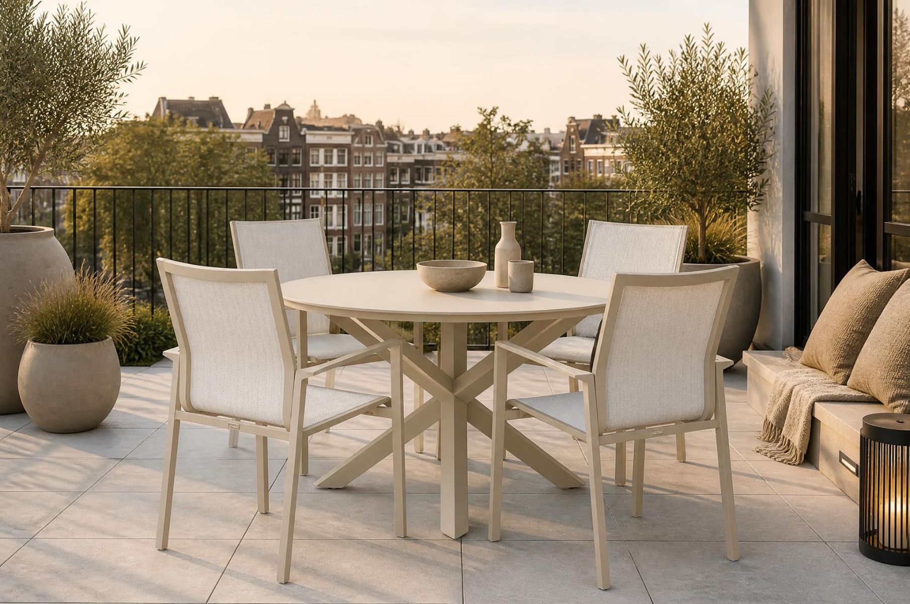 Lifestyle Timo/Xento 120 cm dining tuinset 5-delig