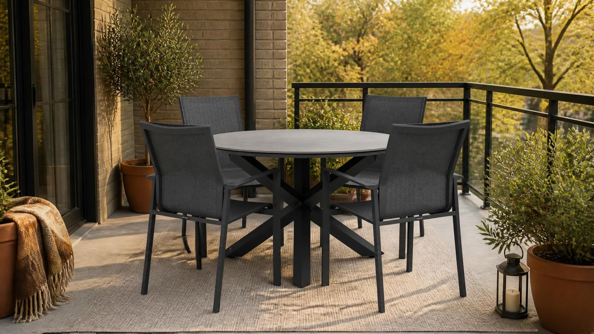 Lifestyle Timo/Xento 120 cm dining tuinset 5-delig